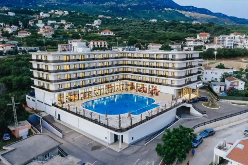 A modern hotel on the Bar Riviera, Dobra Voda, Montenegro