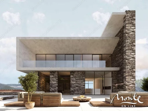 The project of a villa with a swimming pool on a large plot in Lustica, Lustica Peninsula, Montenegro