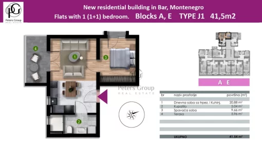 Apartment in Topolica, Bar Municipality
