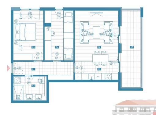 Apartment in Josice, Herceg Novi Municipality